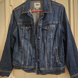Denim Jacket with Button Closure